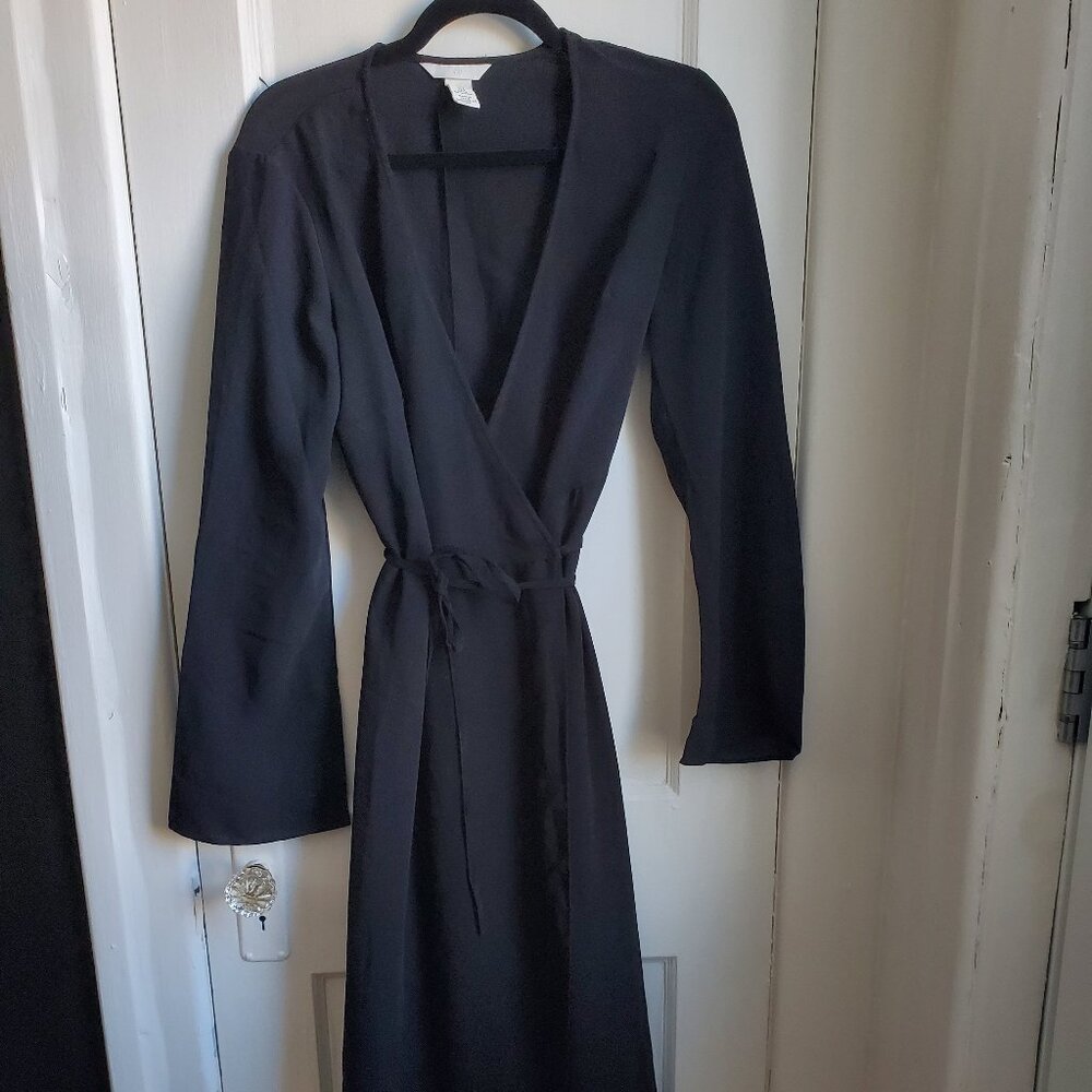 H&M black wrap maxi dress